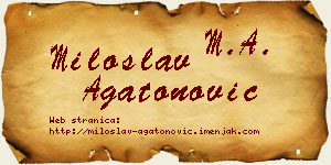 Miloslav Agatonović vizit kartica